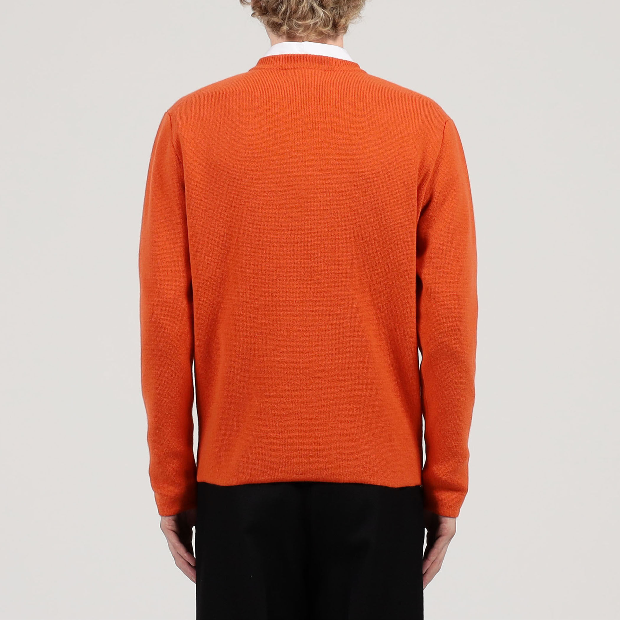 【美品】マーガレットハウエル　カシミヤ63%　クルーネック　ニット　オレンジ　2 美品】マーガレットハウエル カシミヤ63% クルーネック ニット オレンジ 2