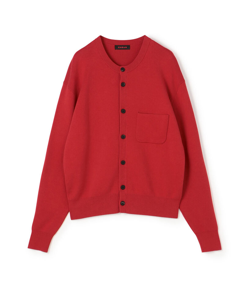 CABaN コットンカシミヤ ポケットクルーネックカーディガン