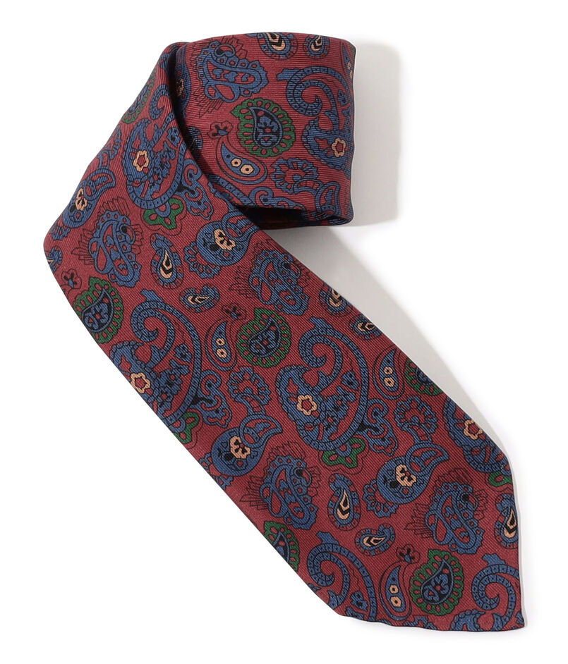 TOMORROWLAND MADE IN ITALY シルクプリント ペイズリー柄ネクタイ
