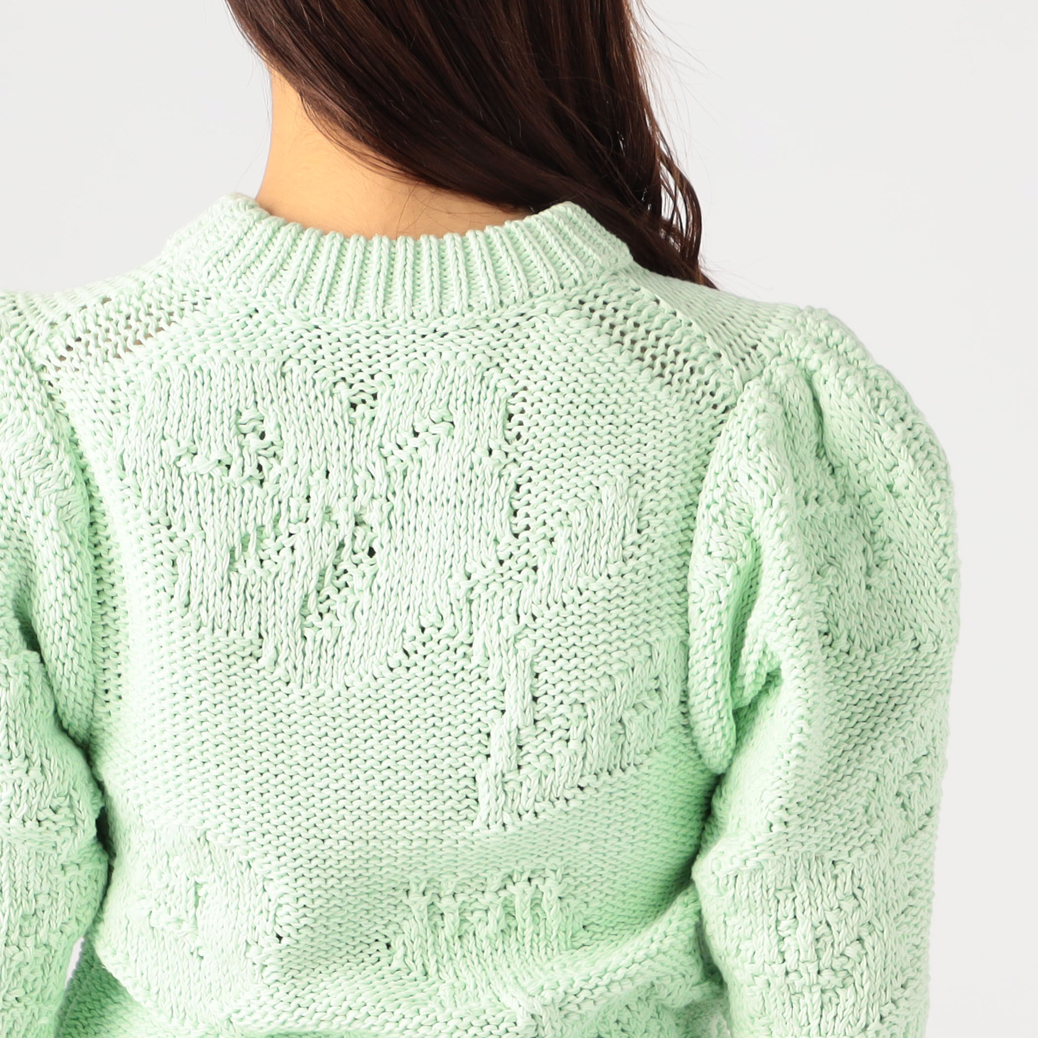 CECILIE BAHNSEN セシリーバンセン 22SS HODAYA コットン フラワー パフショルダー ニットM/L レッド 新品  Drawer取扱い ローゲージ