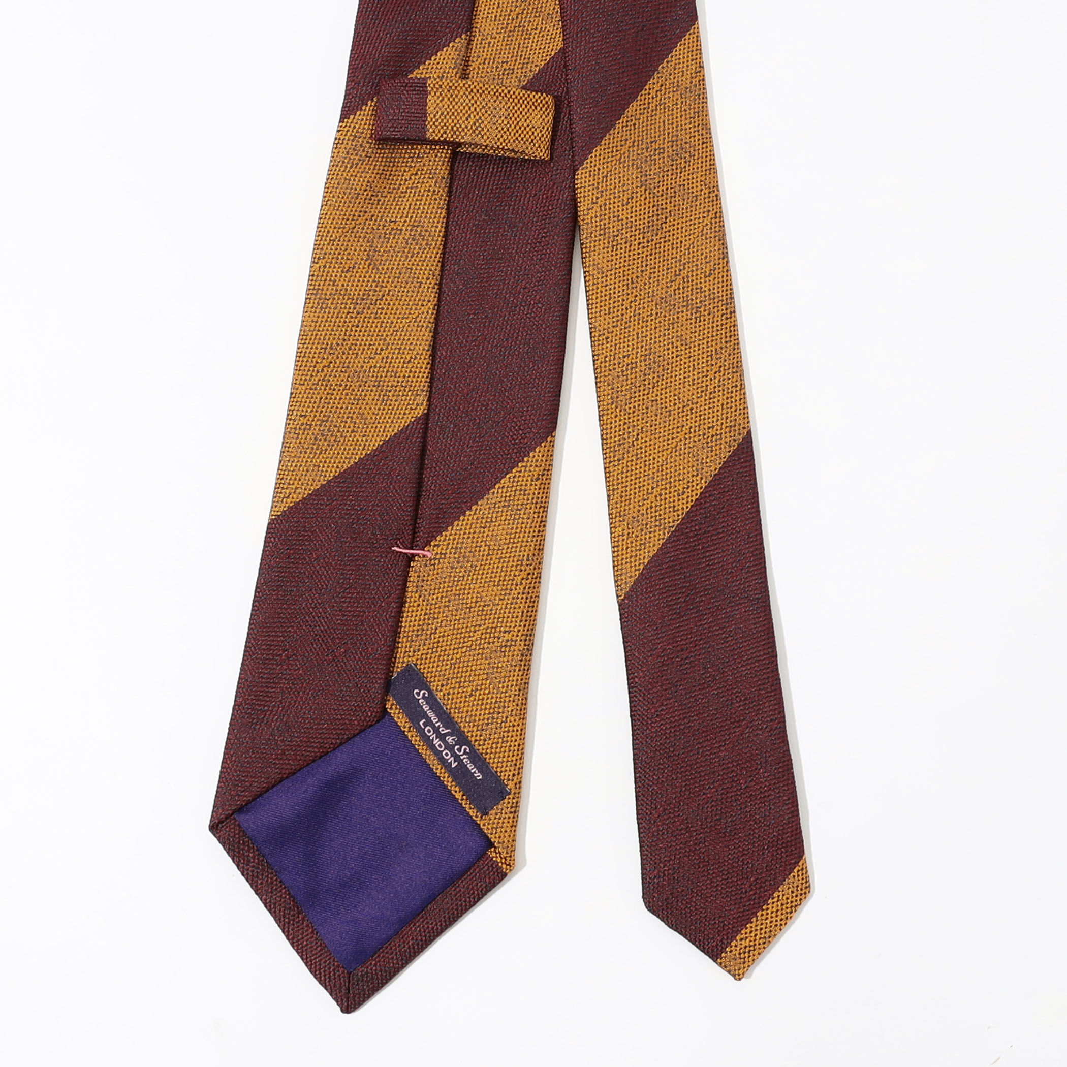 Seaward＆Stearn シルク ワイドレジメンタルストライプネクタイ