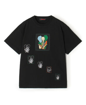 CABaN ドライスビンコットン ELEPHANTマーチエンブロイダリーTシャツ