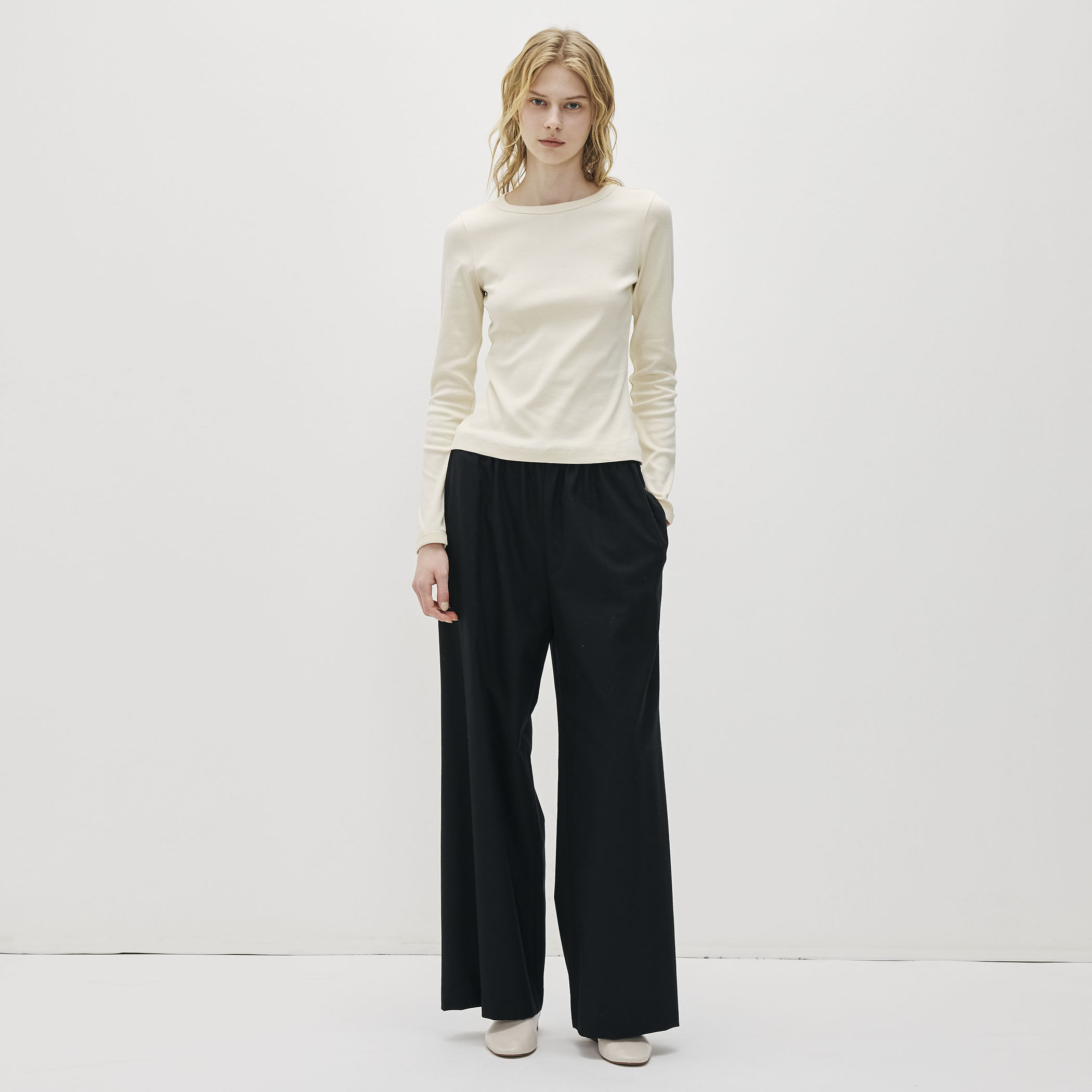 FLORE FLORE MAX TEE コットン ロングスリーブTシャツ