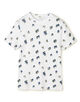 コットンモダールフライス フラワープリント Tシャツ