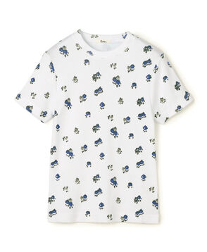 コットンモダールフライス フラワープリント Tシャツ