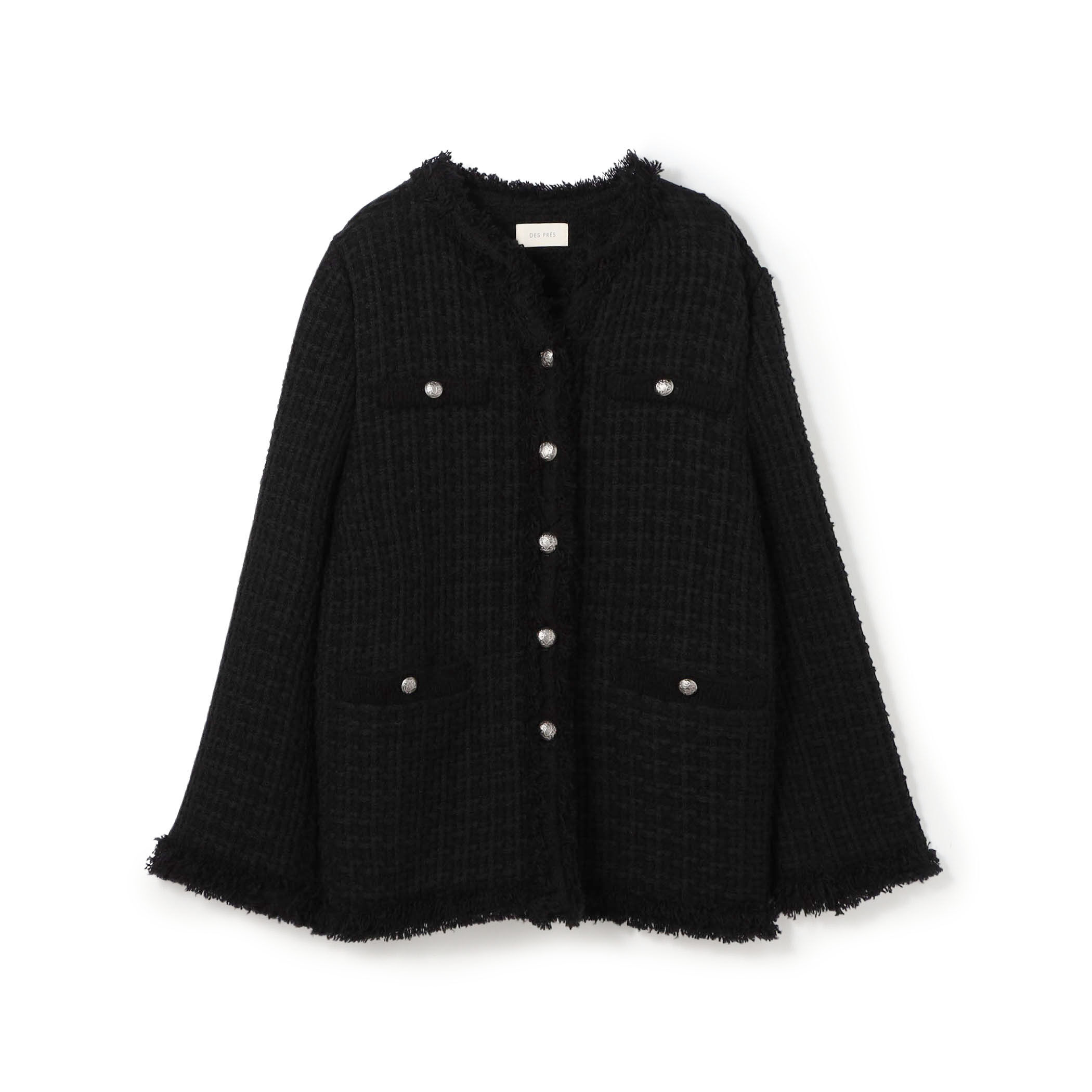 tomorrowlandトゥモローランド＊DESPRES デプレ ジャケット ジャージーライクジョーゼット カラーレスジャケット（ノー