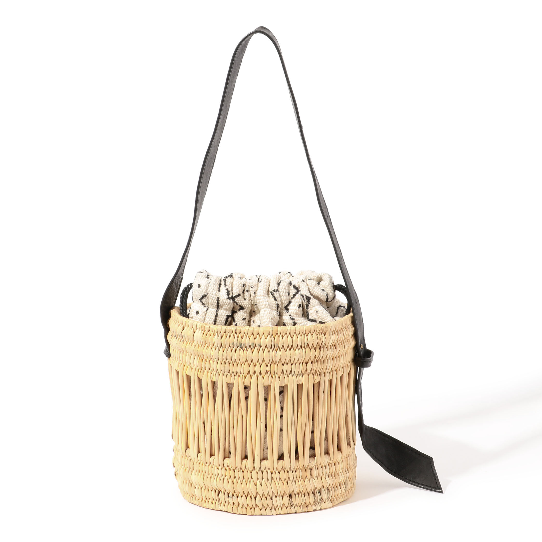 KECH LeS ESSENTIELS かごバッグ カゴバッグ RAFFIA LEATHER