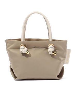 VIOLAd'ORO BIANCA ノットハンドルナイロンミニトートバッグ