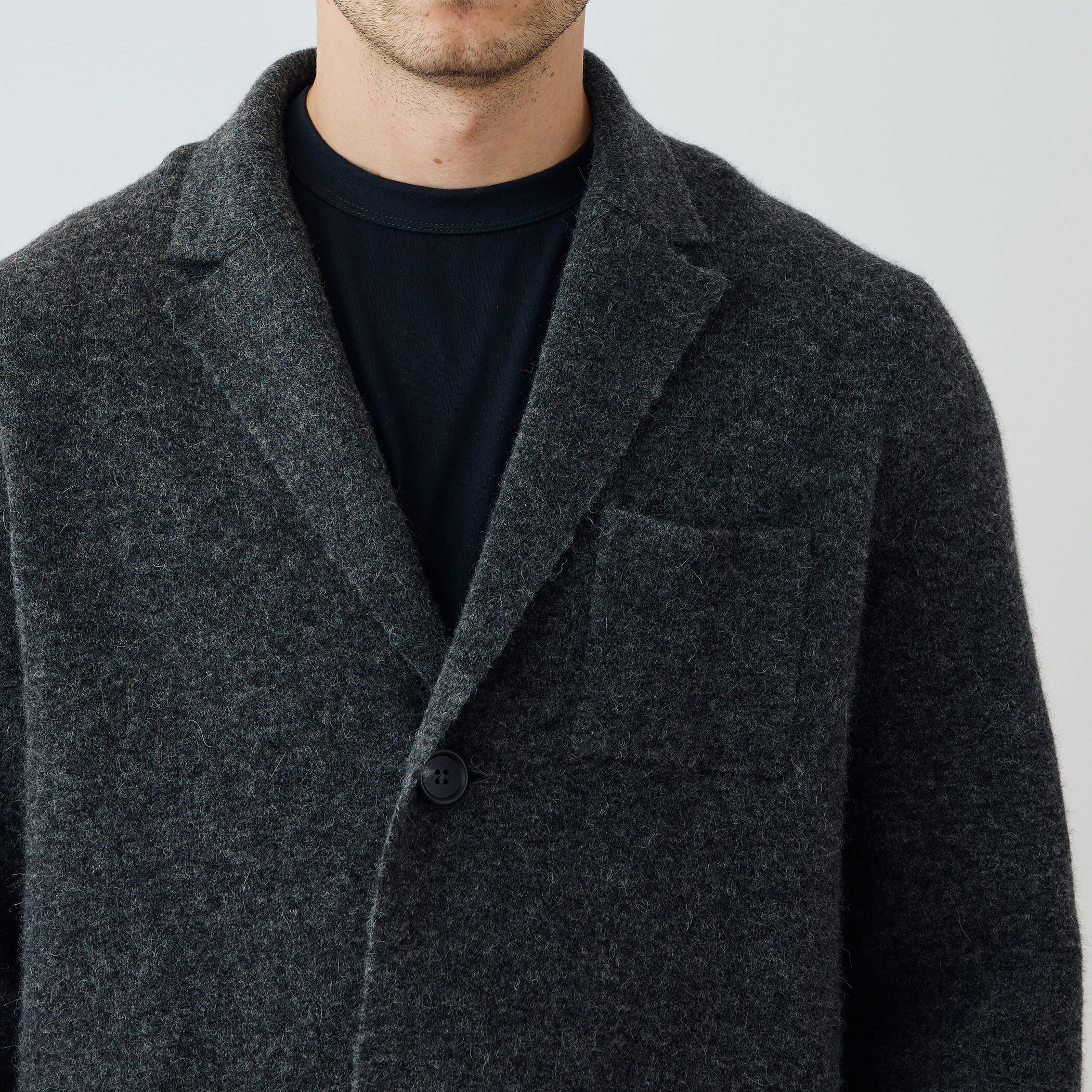 カシミヤナイロン ラペルカラーカーディガン MWAS2150