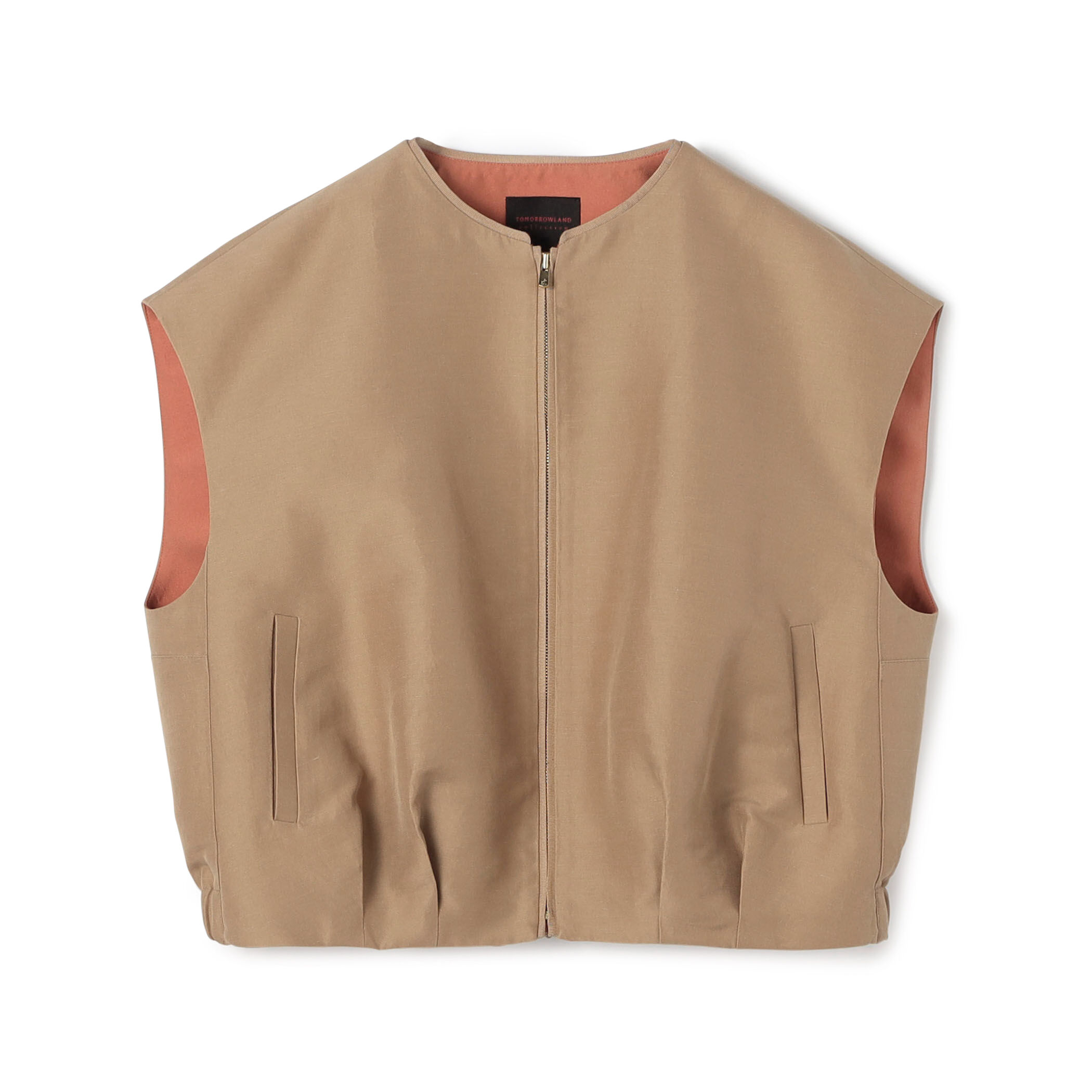 TOMORROWLAND collection◆ジレベスト/36/コットン/NVY/無地/14-07-41-07102 TOMORROWLAND collection(トゥモローランドコレクション