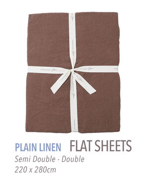 プレーンリネン フラットシーツ（セミダブル～ダブル）