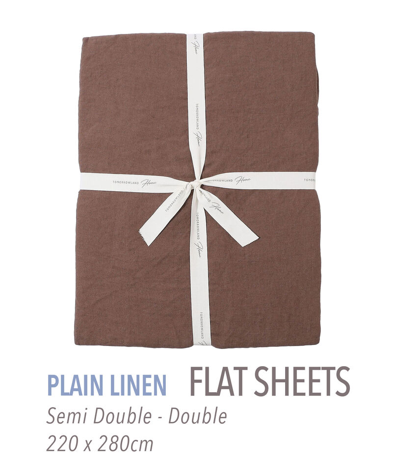 プレーンリネン フラットシーツ（セミダブル～ダブル）
