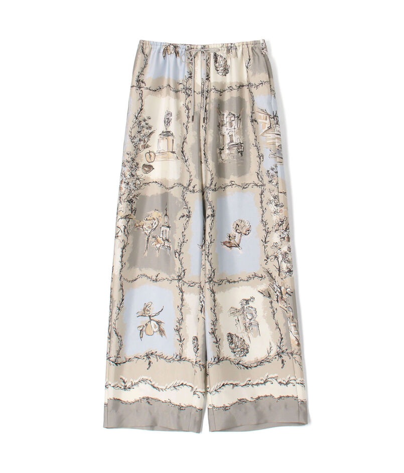 ローマプリント ドローストリングパンツ