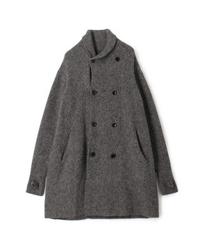 ウールカシミヤシルク ダブルブレステッド ニットコート