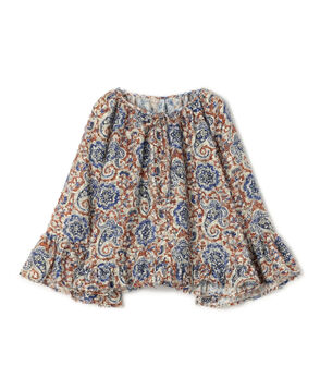 ラメカットジャカード フリルブラウス