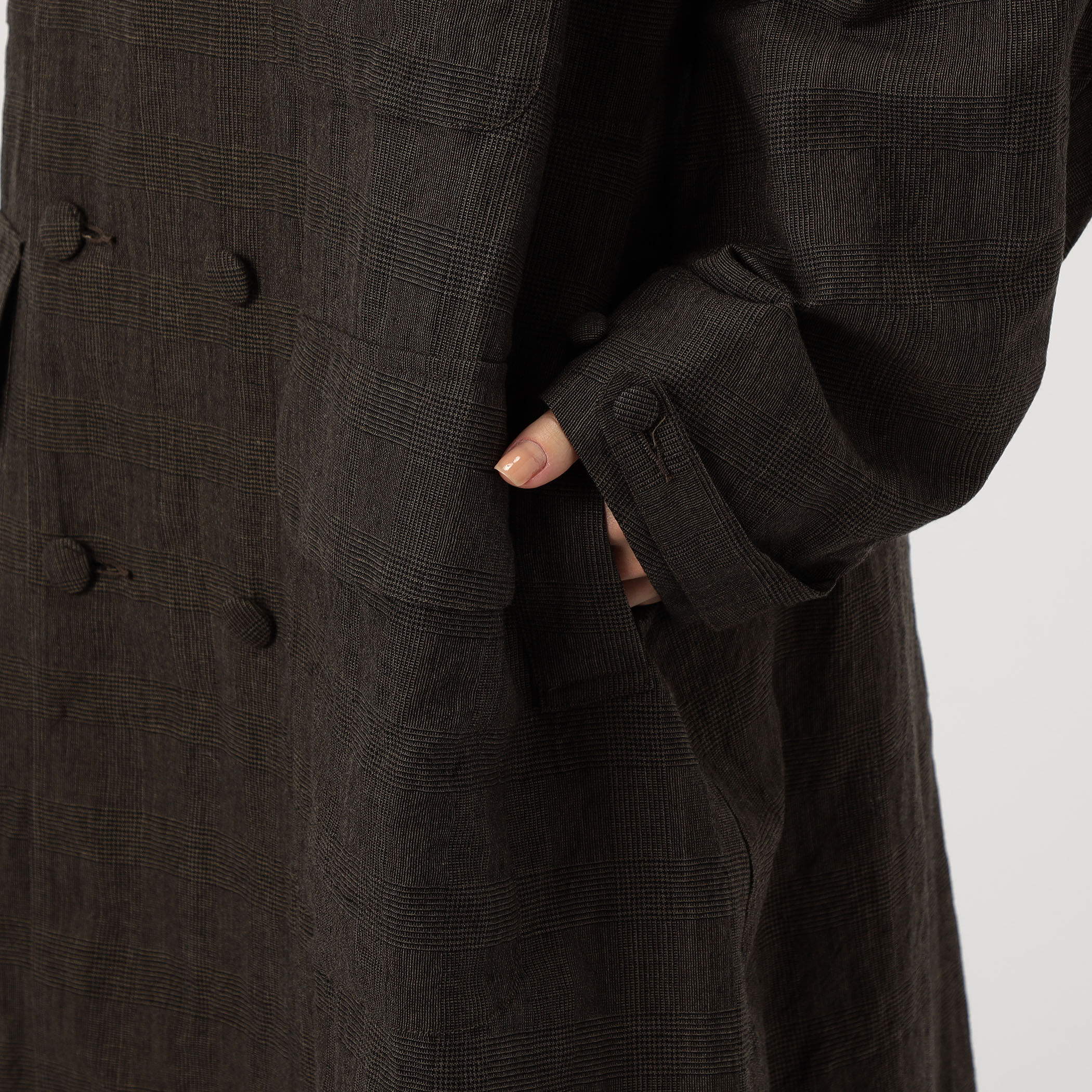 HAVERSACK ウールリネングレンチェック アトリエコート