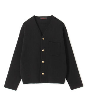 コットンカシミヤ ハイVネックカーディガン