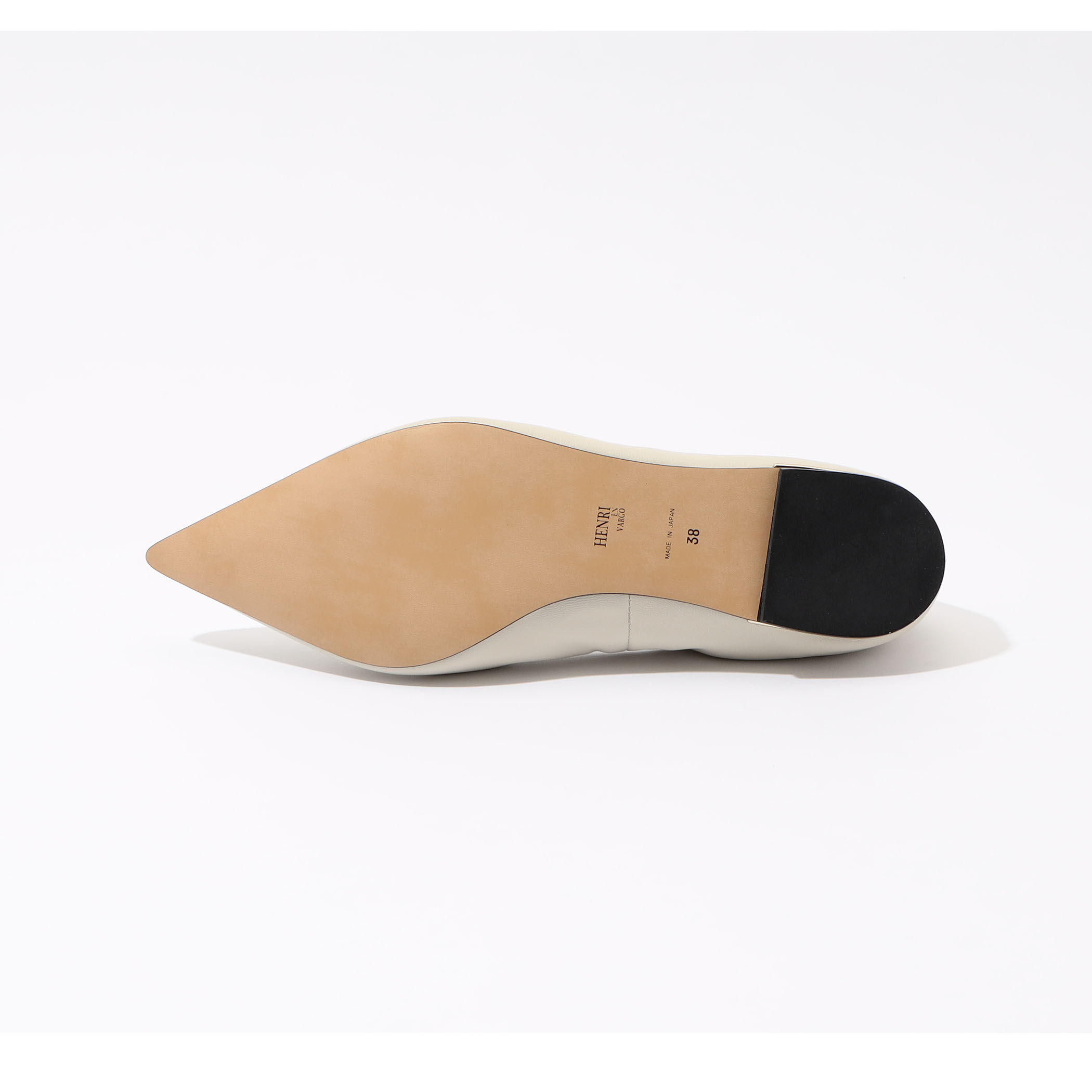 【完売モデル】HENRI EN VARGO 37-2/1 EILEENフラット Eileen black メタル付きフラットパンプス ブラック - HENRI EN