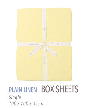プレーンリネン ボックスシーツ（シングル）