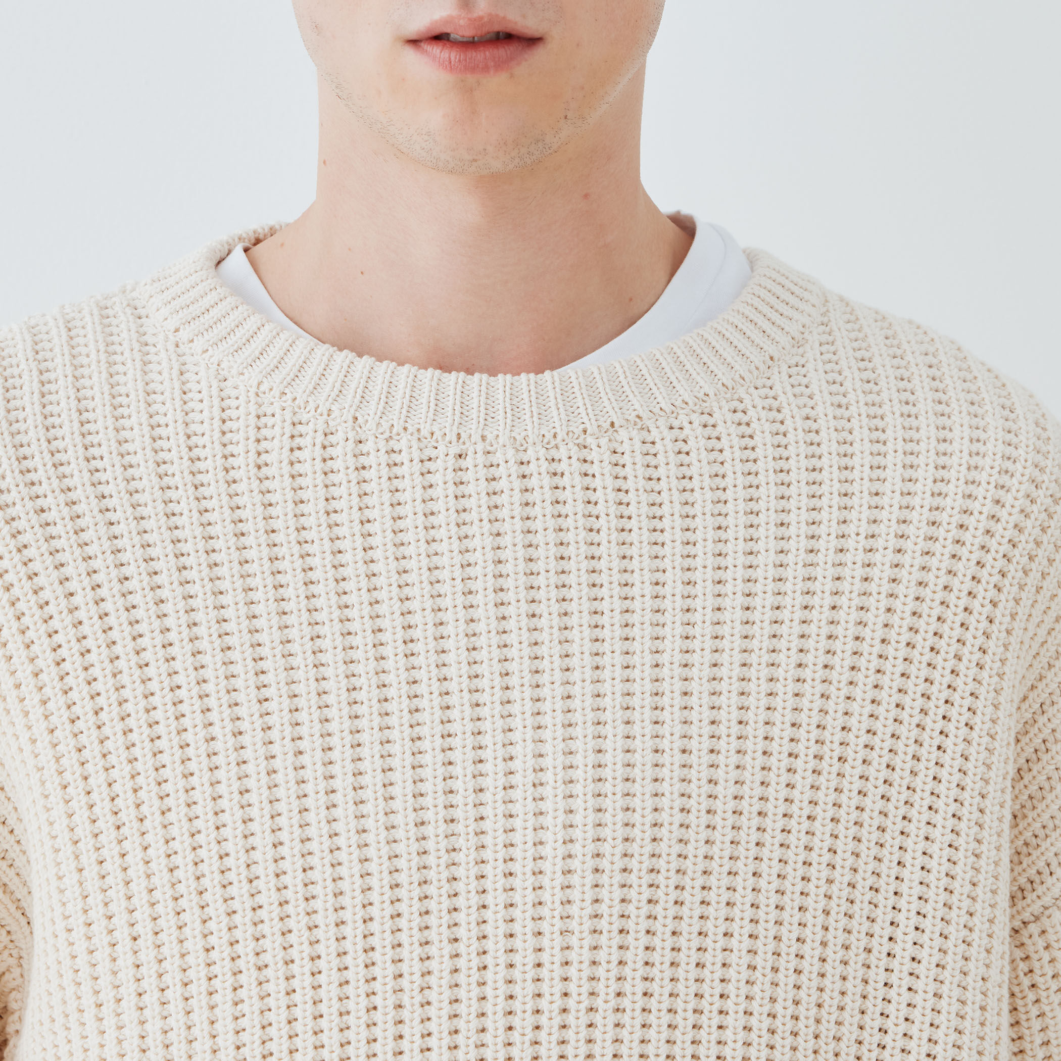 □フィッシャーマンズリブ クルーネックプルオーバー