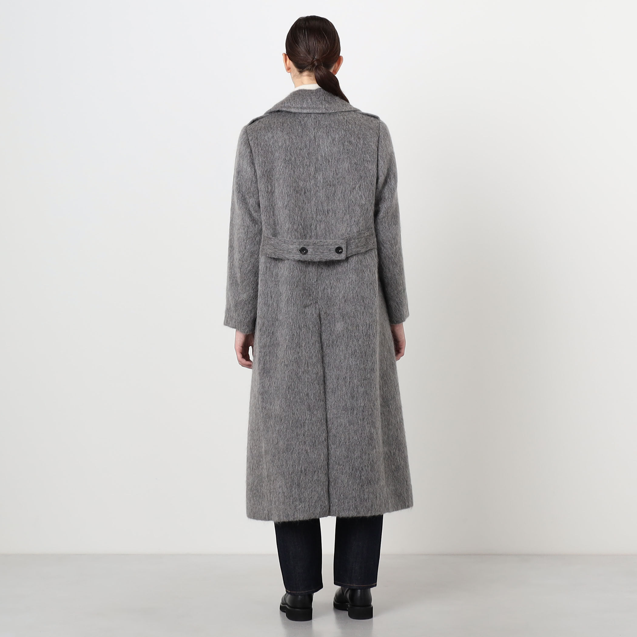 HYKE SHAGGY DOUBLE BREASTED COAT ダブルブレスト ロングコート