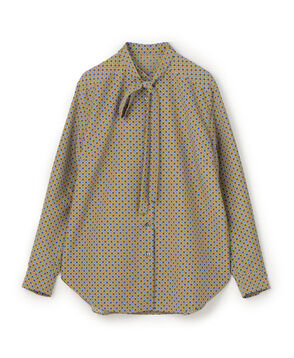 コモンフラワープリント ボウタイブラウス