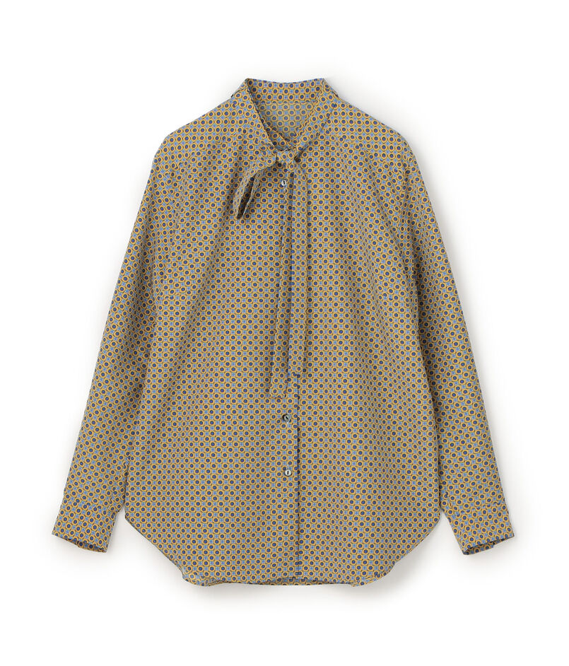 コモンフラワープリント ボウタイブラウス コモンフラワープリント ボウタイブラウス