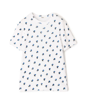コットンモダールフライス フラワープリント Tシャツ