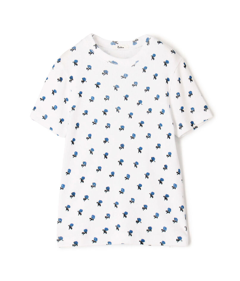 コットンモダールフライス フラワープリント Tシャツ