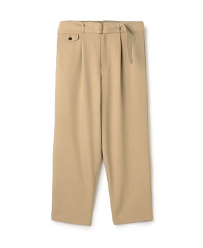 ウールギャバジン ベルテッドパンツ