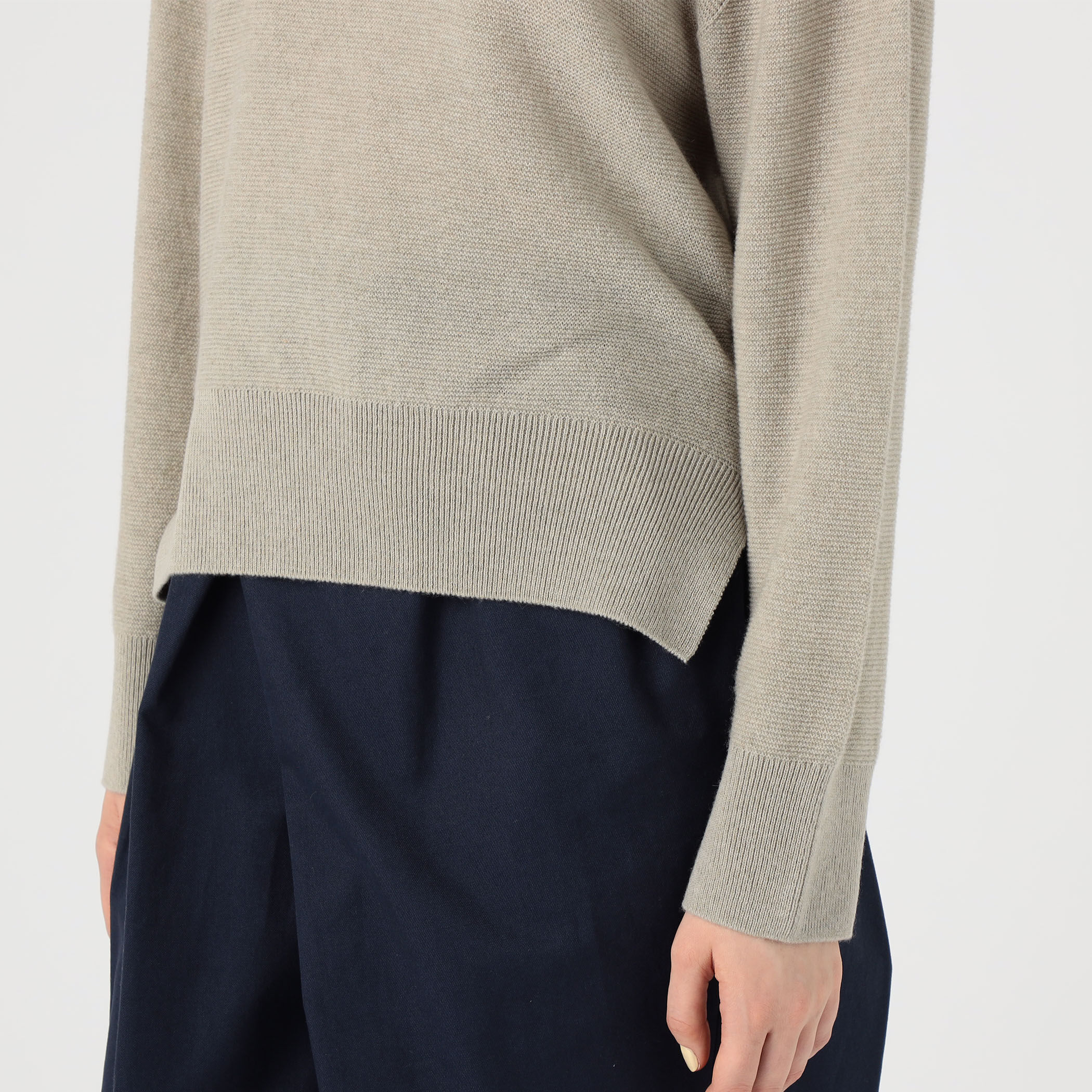 【美品】コットンカシミヤニットプルオーバー¥39,600（税込） カシミヤコットン クルーネックプルオーバー | GALERIE VIE (Women