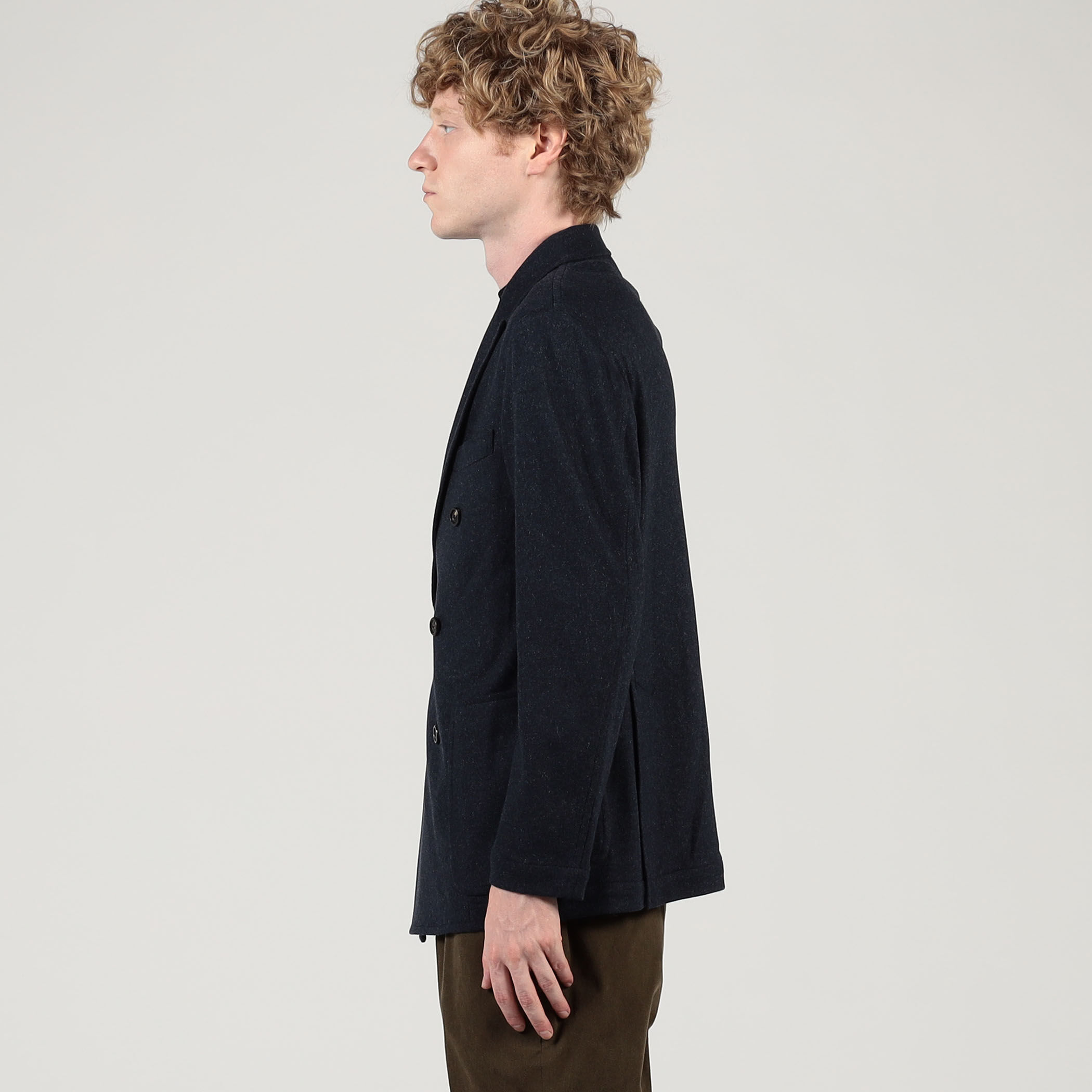 カシミヤジャージー ダブルブレステッド6Bジャケット BRESCHI