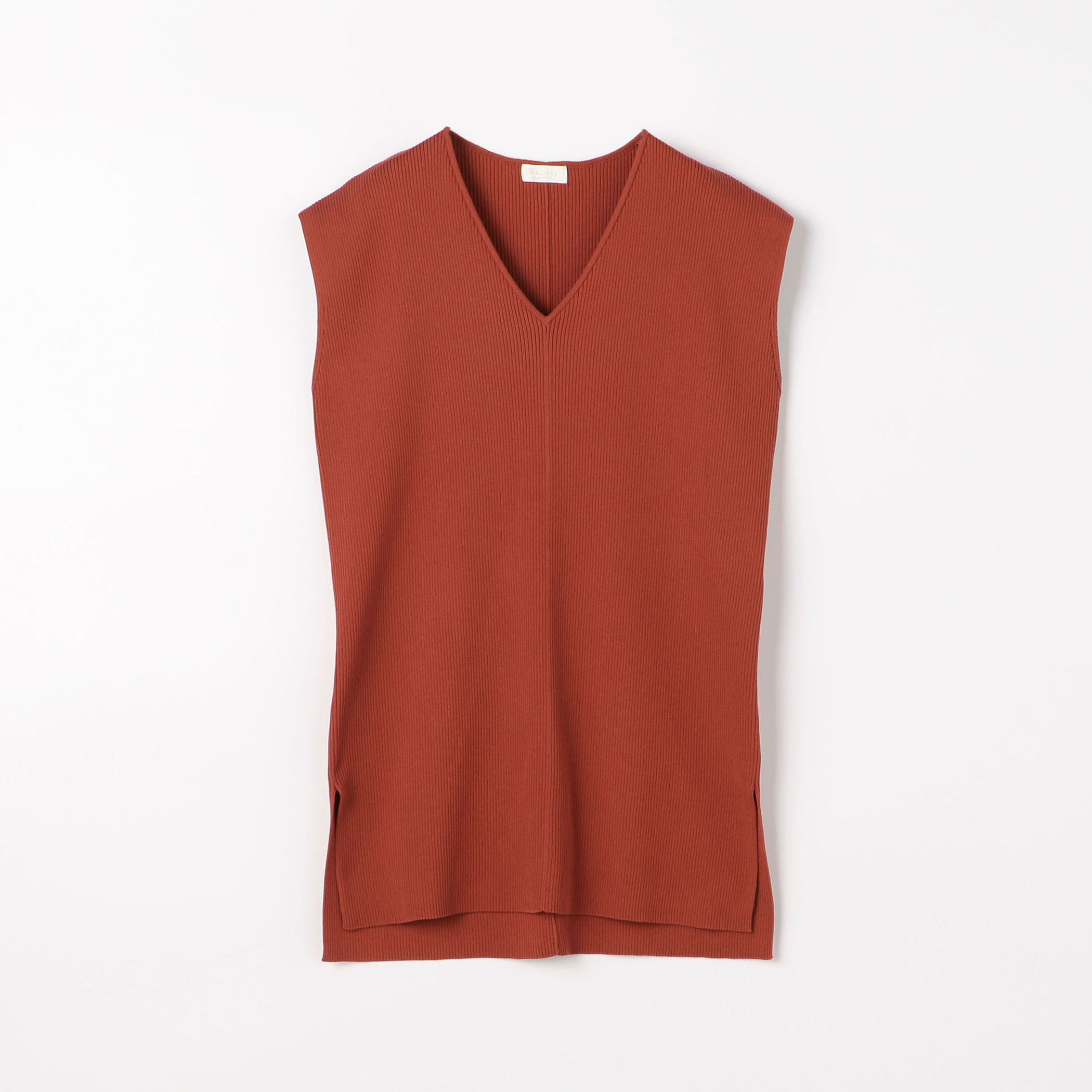 Ballsey - Ballsey コットンストレッチリブ Vネックプルオーバー　レッド コットンストレッチリブ Vネックプルオーバー｜トゥモローランド