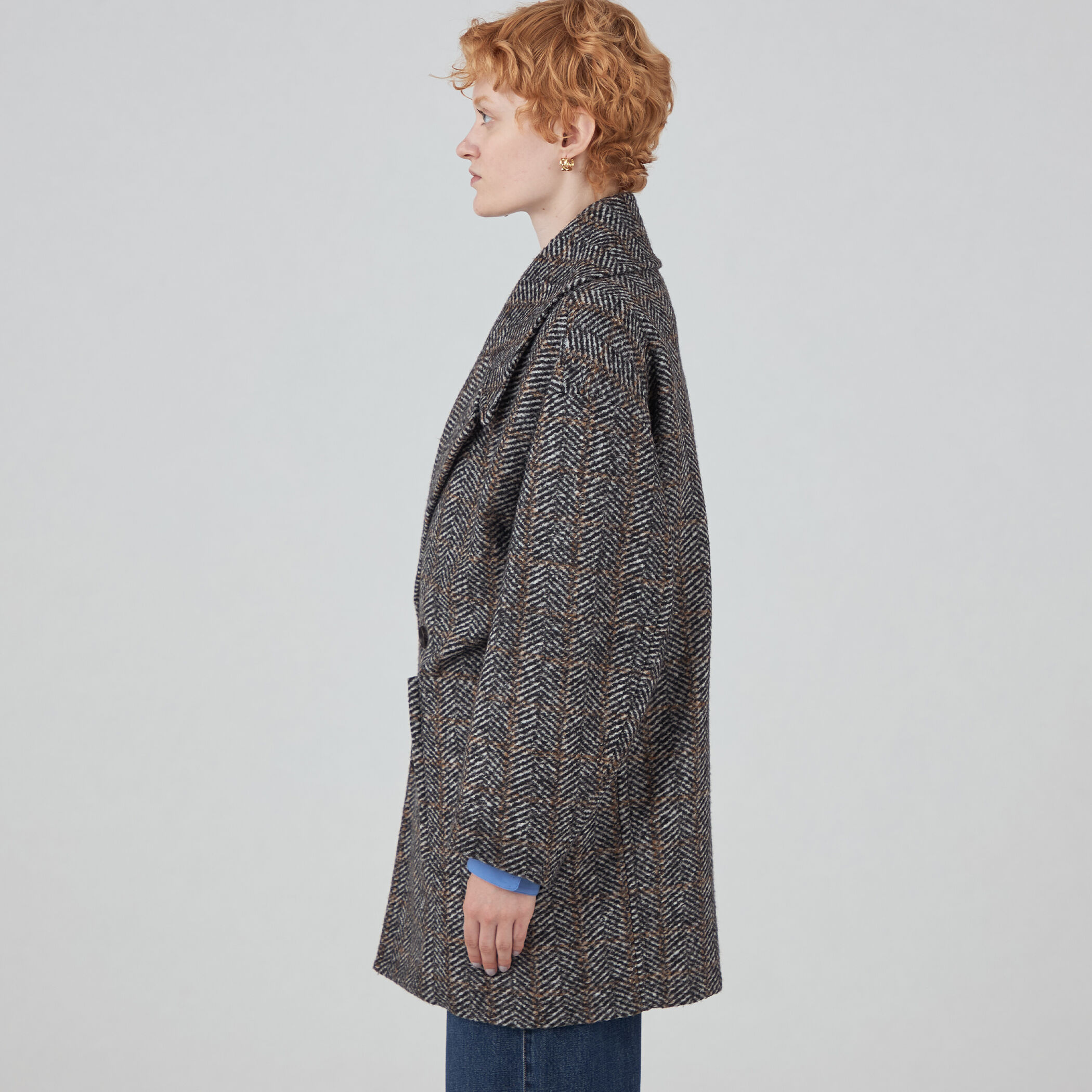 へリンボンスライバー ダブルブレストコート｜トゥモローランド 公式通販