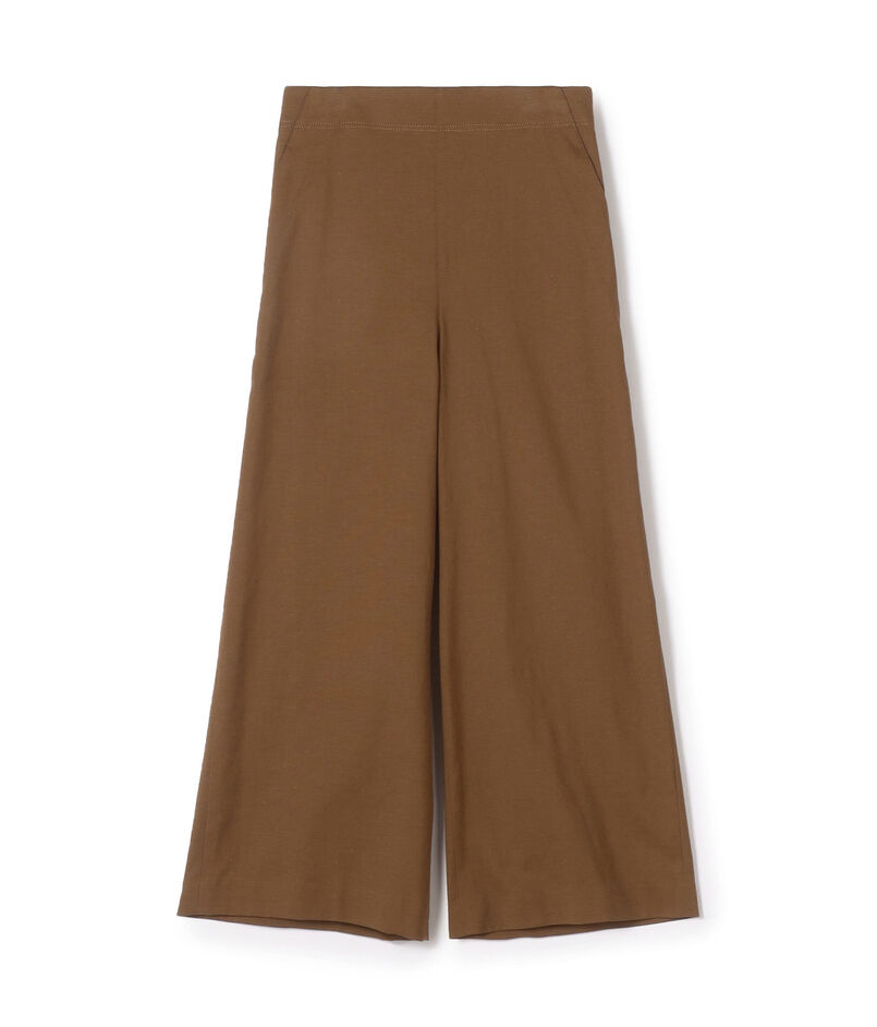 コットンレーヨンストレッチ セミワイドクロップドパンツ