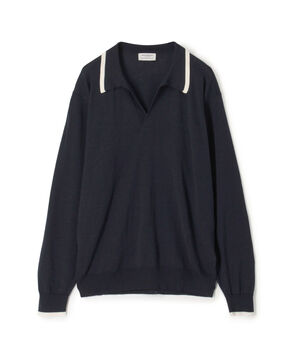 【別注】JOHN SMEDLEY ウール スキッパーネック ニット