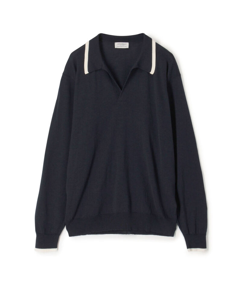 【別注】JOHN SMEDLEY ウール スキッパーネック ニット