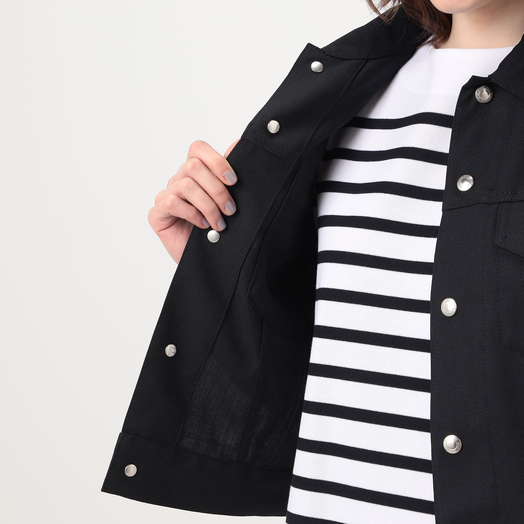 HYKE OXFORD BALLOON SLEEVE JACKET バルーンスリーブジャケット