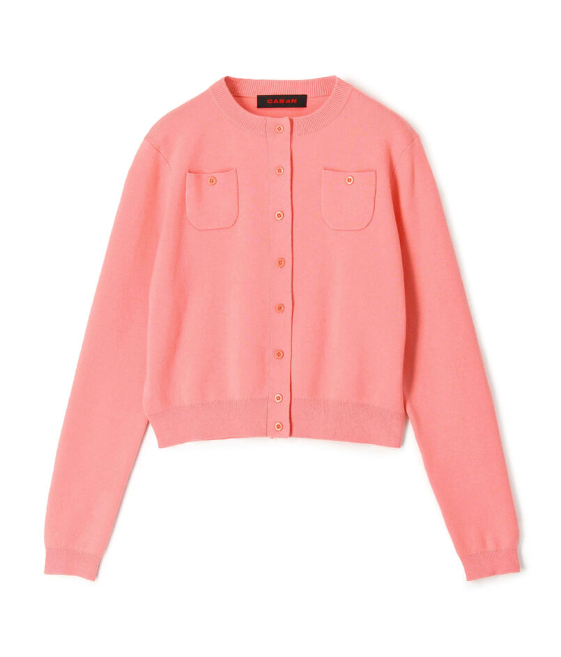 コットンカシミヤ クルーネックカーディガン