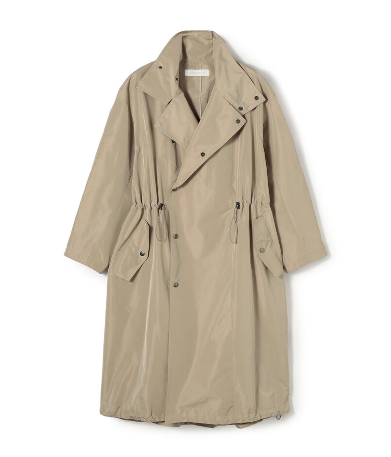 メモリータフタ スタンドカラートレンチコート