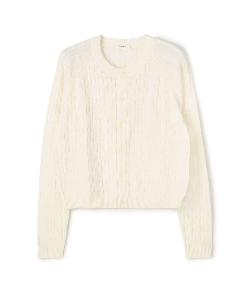 ギザケーブル クルーネックカーディガン