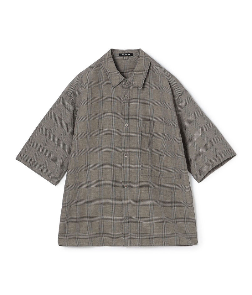 リネンキュプラシルクコンパクト ハーフスリーブシャツ