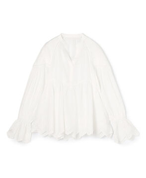 ne Quittez pas Cotton Voile Gather ブラウス