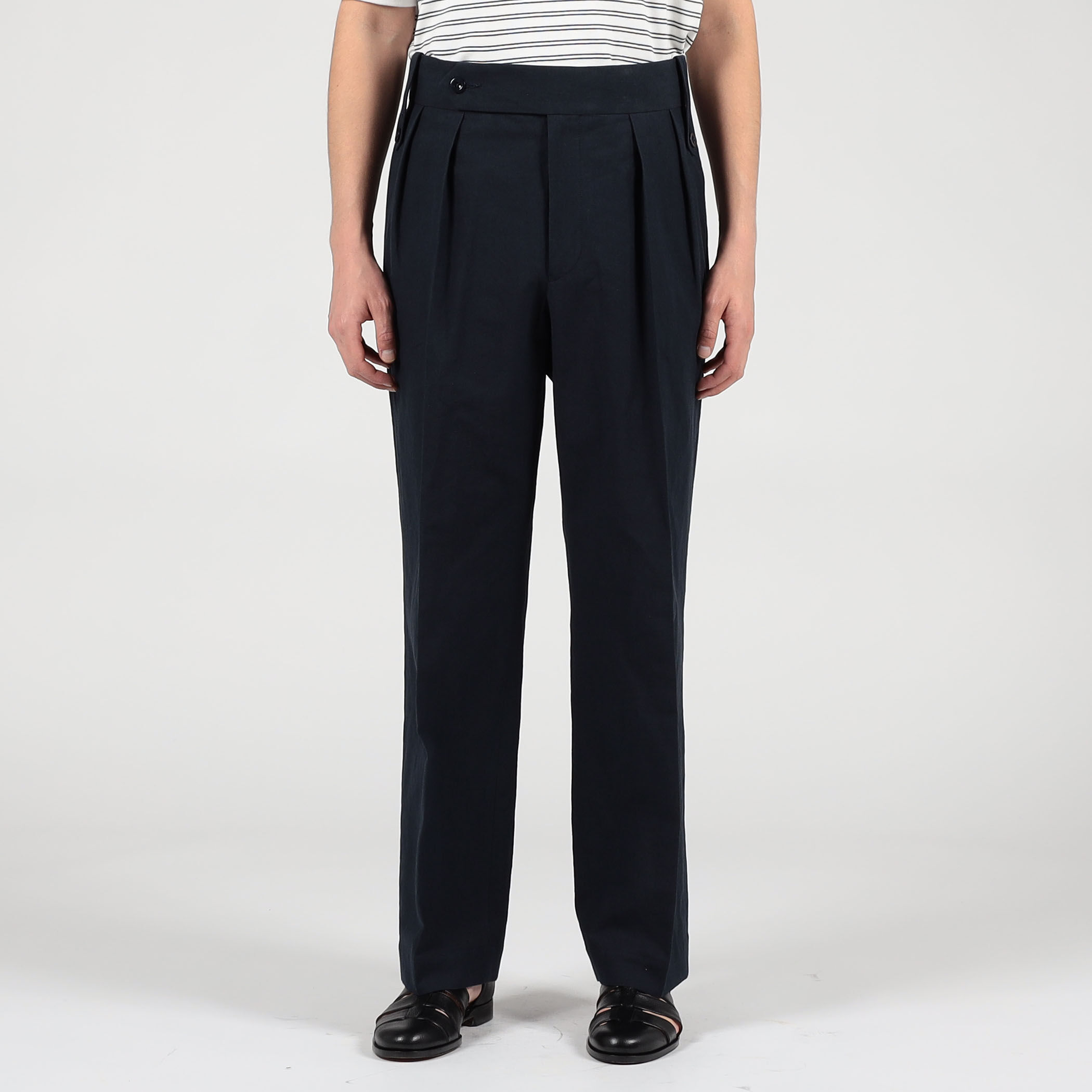 Tangent British army chinos リネンコットン ワイドパンツ