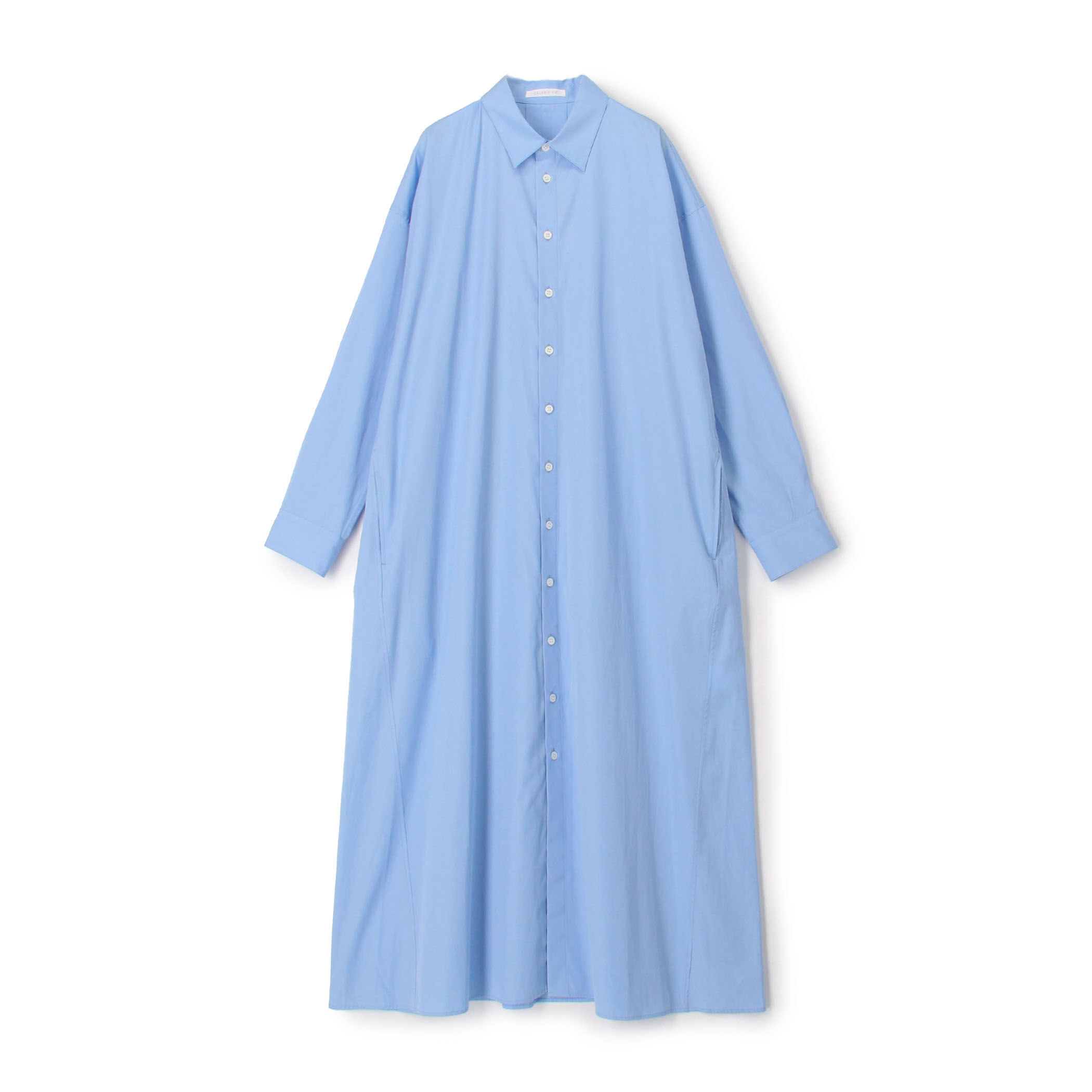 スムースドライコットン バックタックシャツワンピース