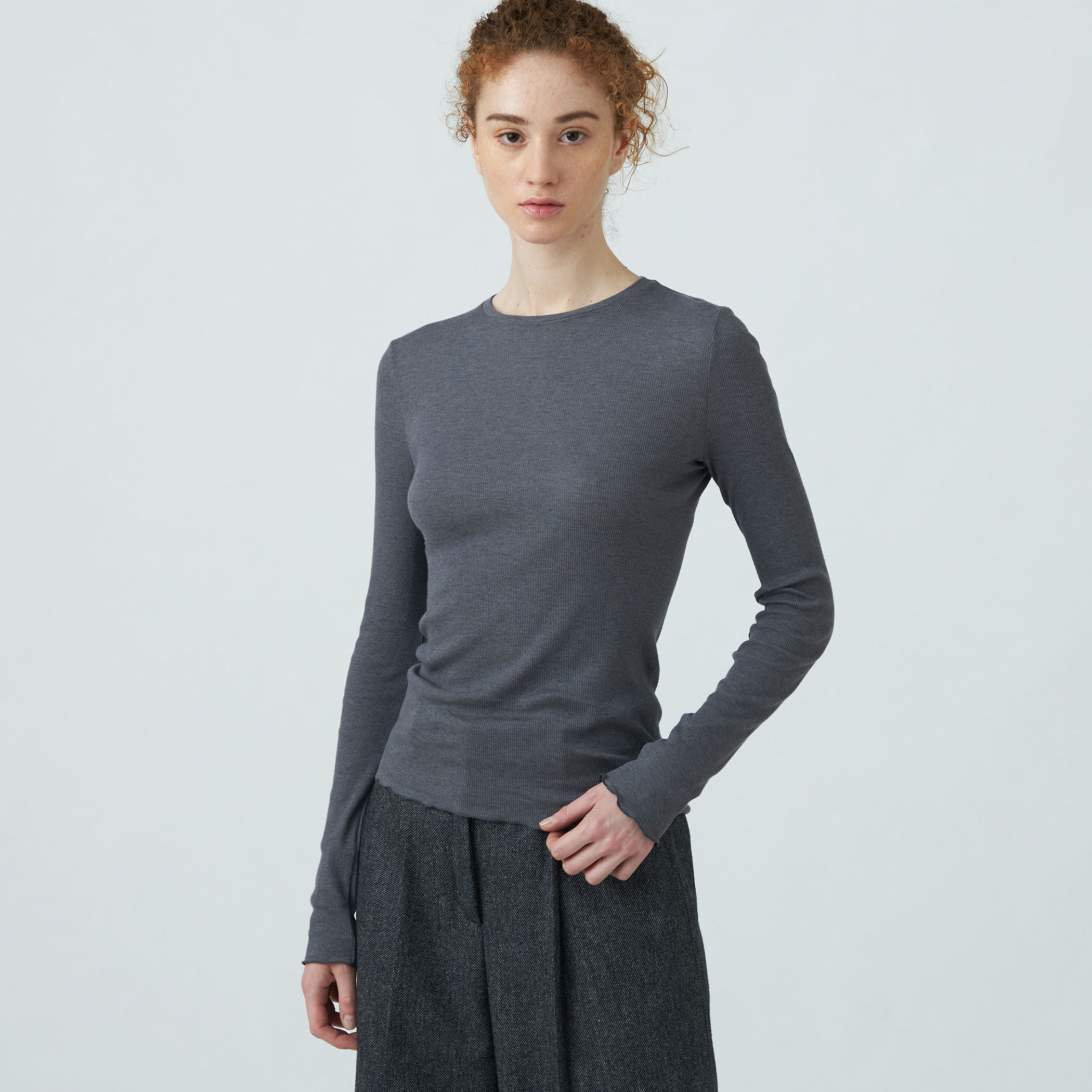 Ballsey コットンシルクリブ クルーネックプルオーバー　ダークブラウン コットンシルクリブ クルーネックプルオーバー｜トゥモローランド 公式