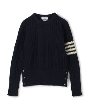 ●THOM BROWNE ARAN CABLE STITCH PULLOVER