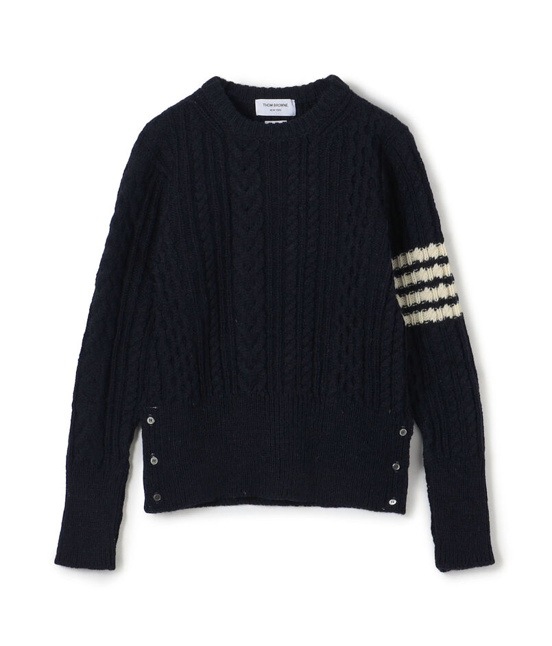 ●THOM BROWNE ARAN CABLE STITCH PULLOVER