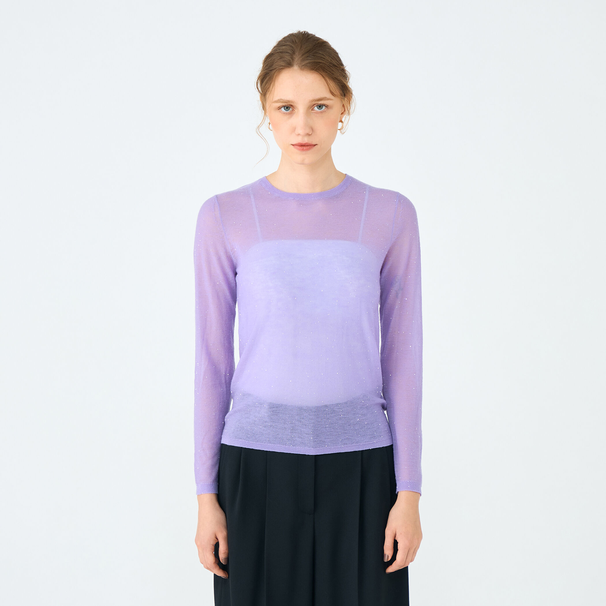 ミニスパンコール クルーネックプルオーバー｜トゥモローランド