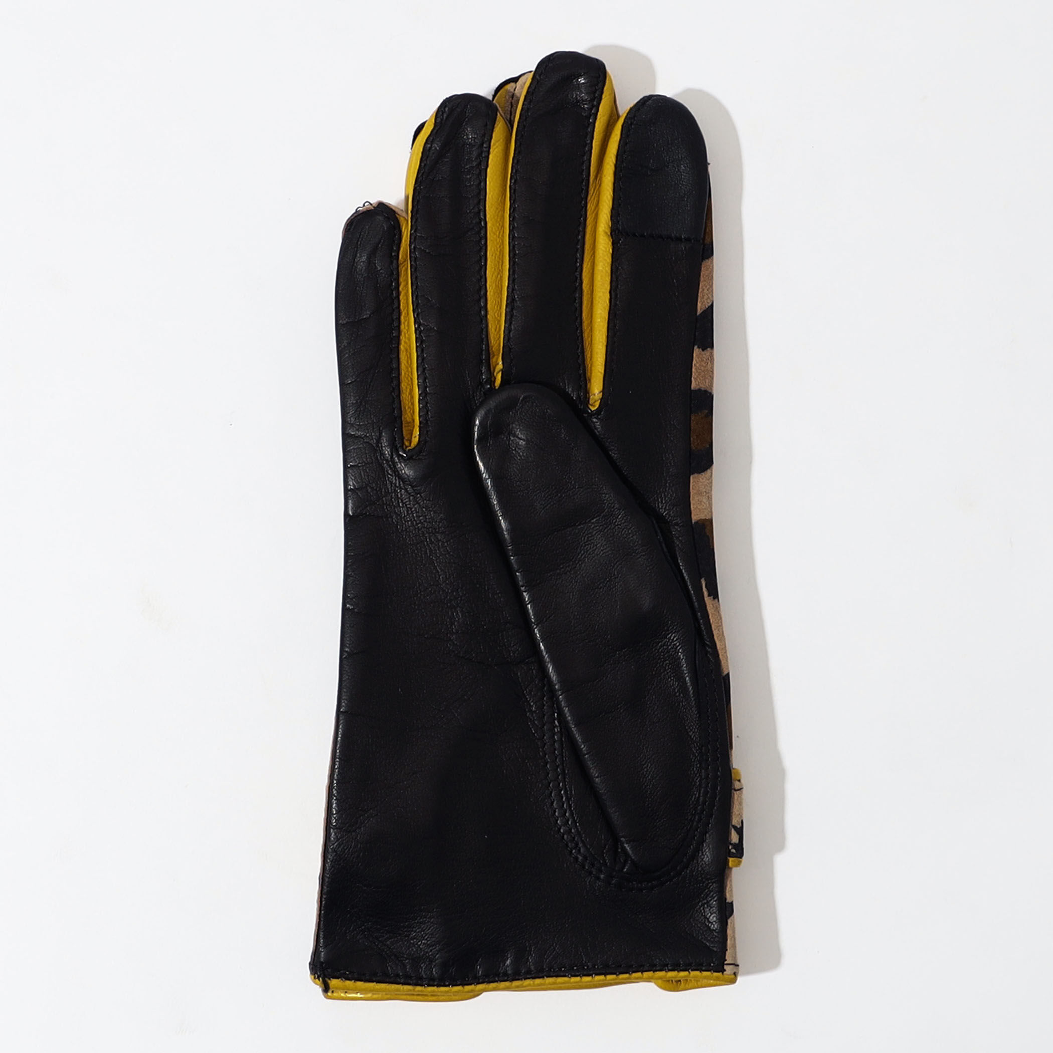 MAISON FABRE AUTO PANTH レオパード レザーグローブ